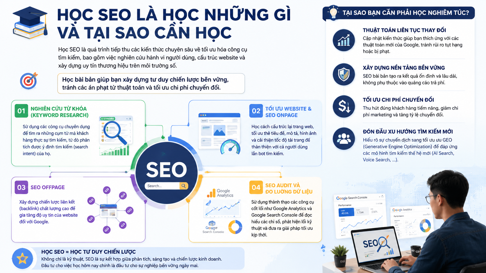 Top 5 Nơi Học SEO Tốt Nhất Và Lộ Trình Nghề SEO