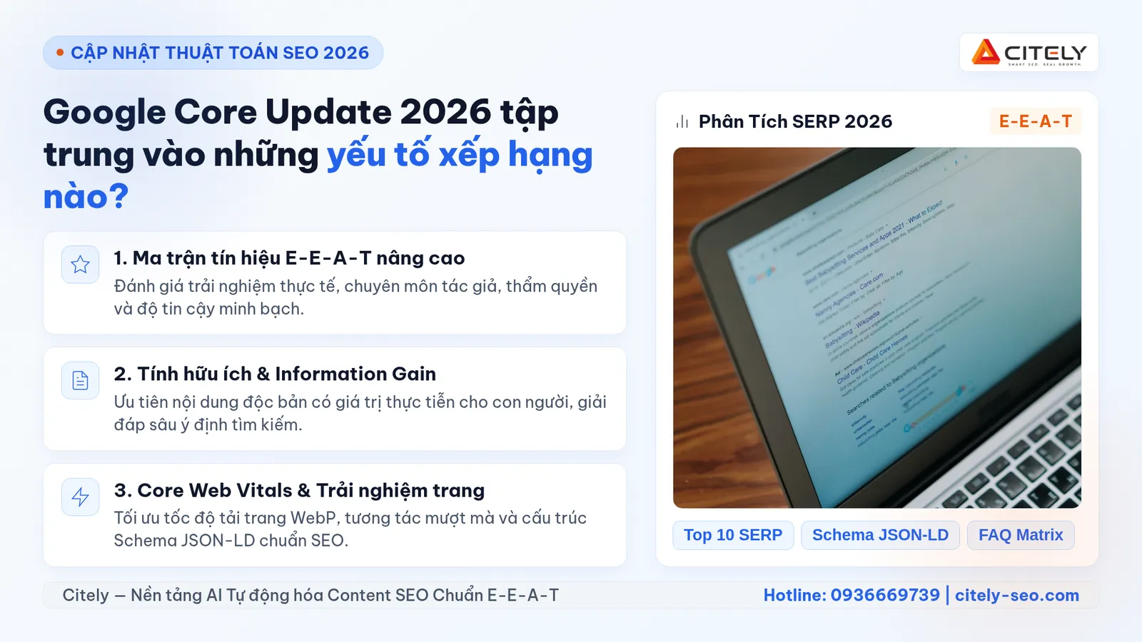 Mô hình các yếu tố xếp hạng trọng tâm trong Google Core Update 2026