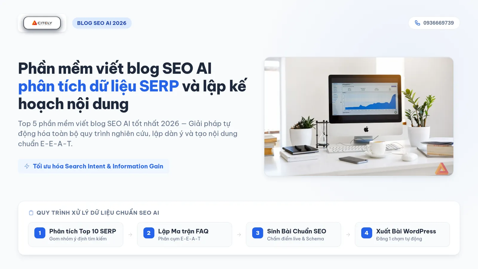 Phần mềm viết blog SEO AI phân tích dữ liệu SERP và lập kế hoạch nội dung